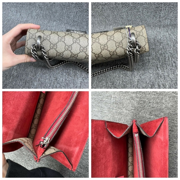 100% 100% Authentic GUCCI Dionysus Brown Canvas Shoulder Bag 699-111224 - Picture 9 of 16